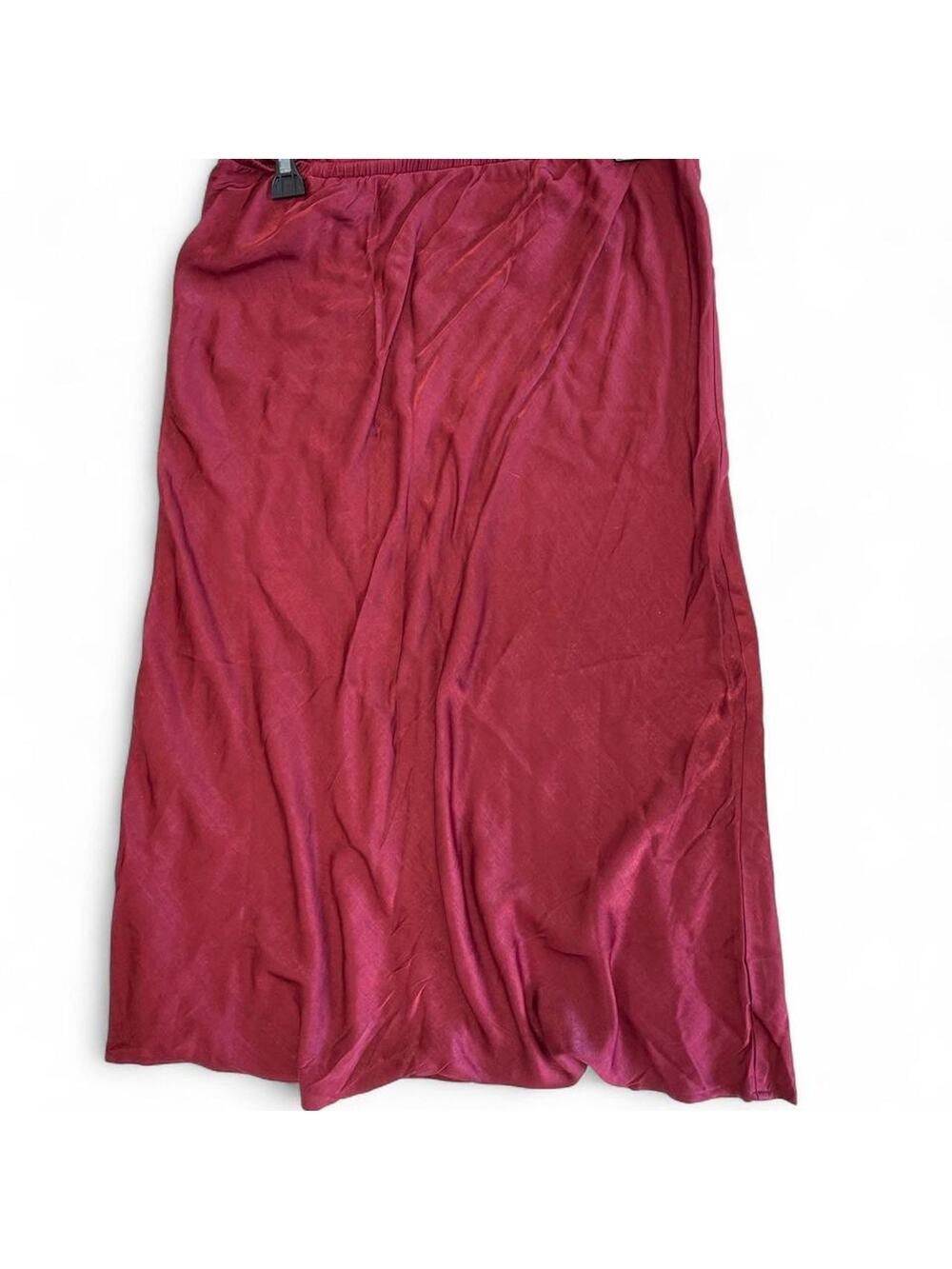 Burgundy satin maxi skirt